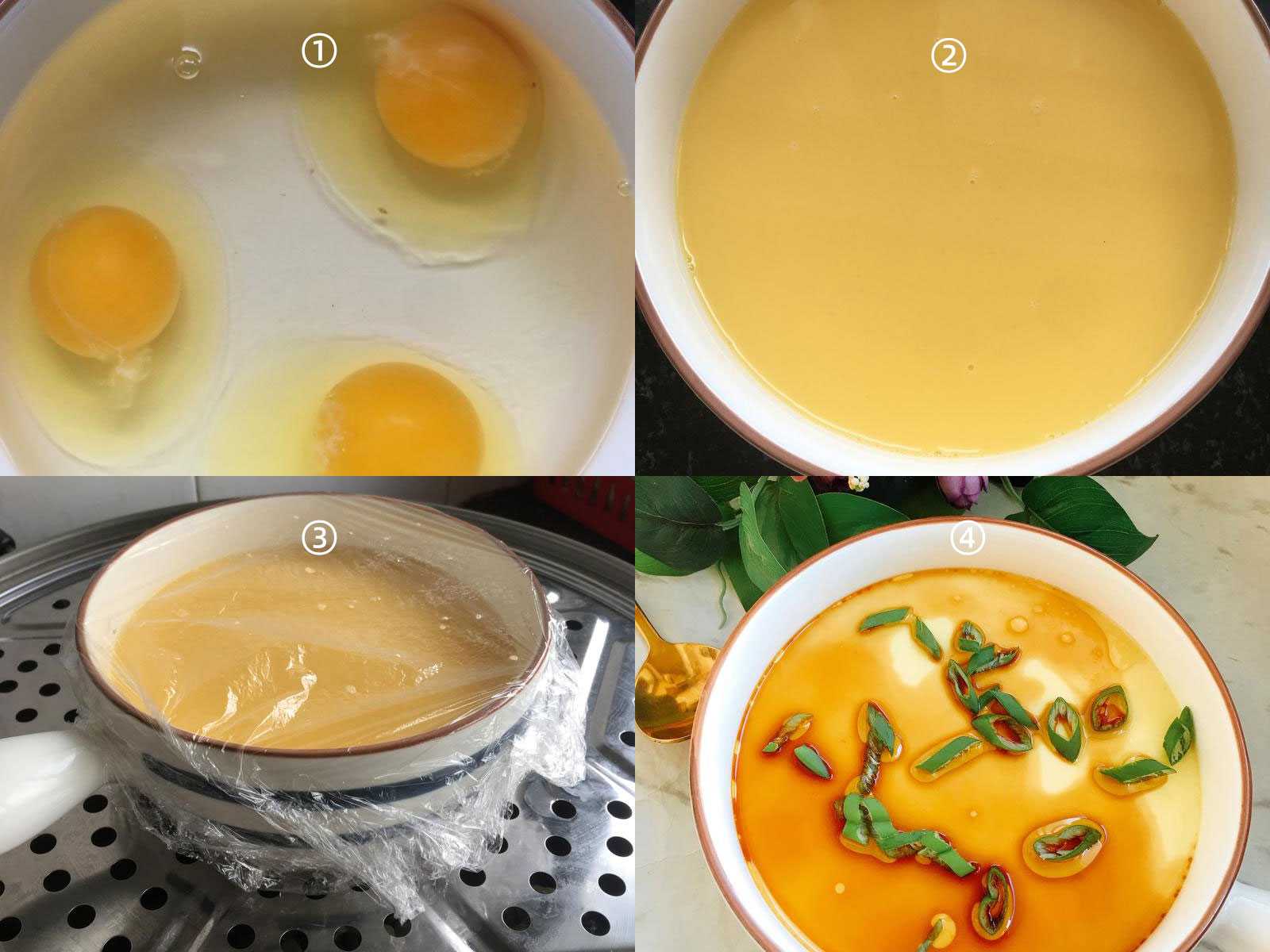 Chinese Steamed Egg Step-by-Step